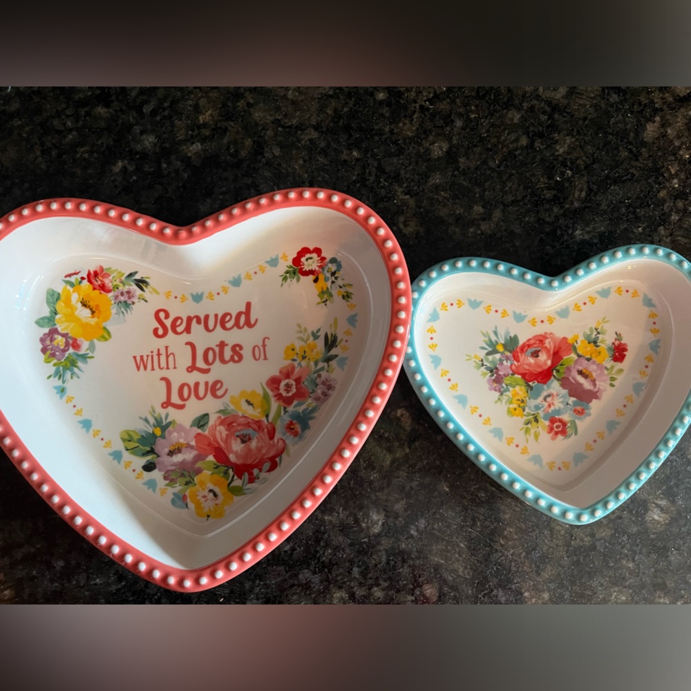 Heart shapes plates